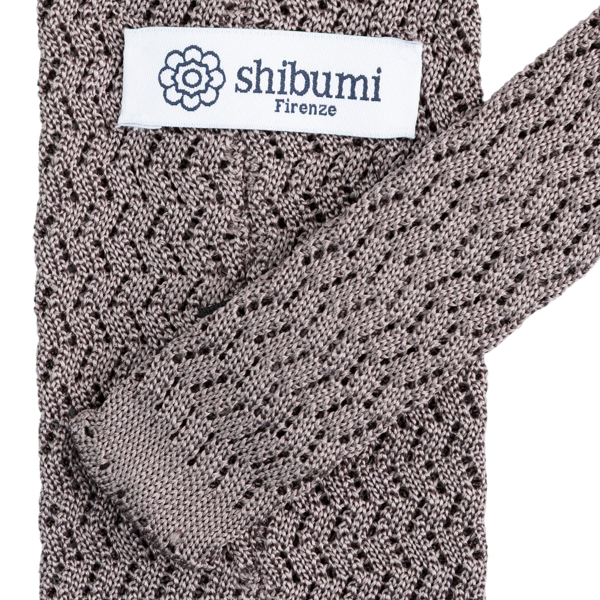 Zigzag Silk Knit Tie - Grey