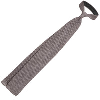 Zigzag Silk Knit Tie - Grey