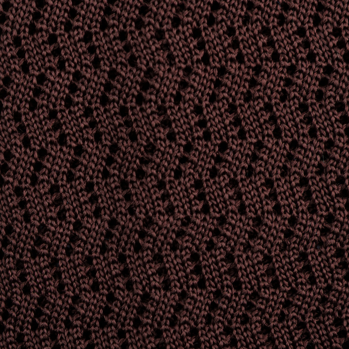 Zigzag Silk Knit Tie - Brown