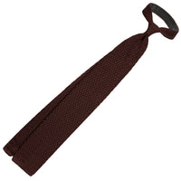 Zigzag Silk Knit Tie - Brown