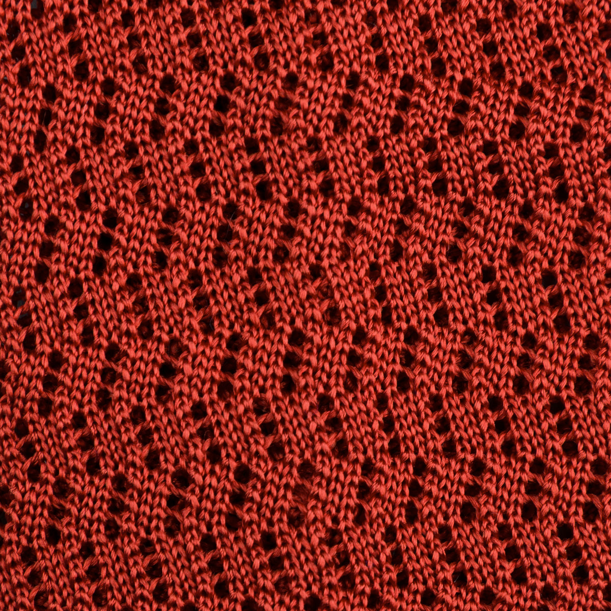 Zigzag Silk Knit Tie - Rust