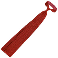 Zigzag Silk Knit Tie - Rust