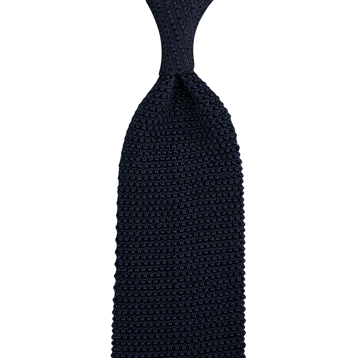 V-Point Knit Tie - Midnight - Silk