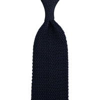 V-Point Knit Tie - Midnight - Silk