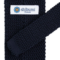V-Point Knit Tie - Midnight - Silk