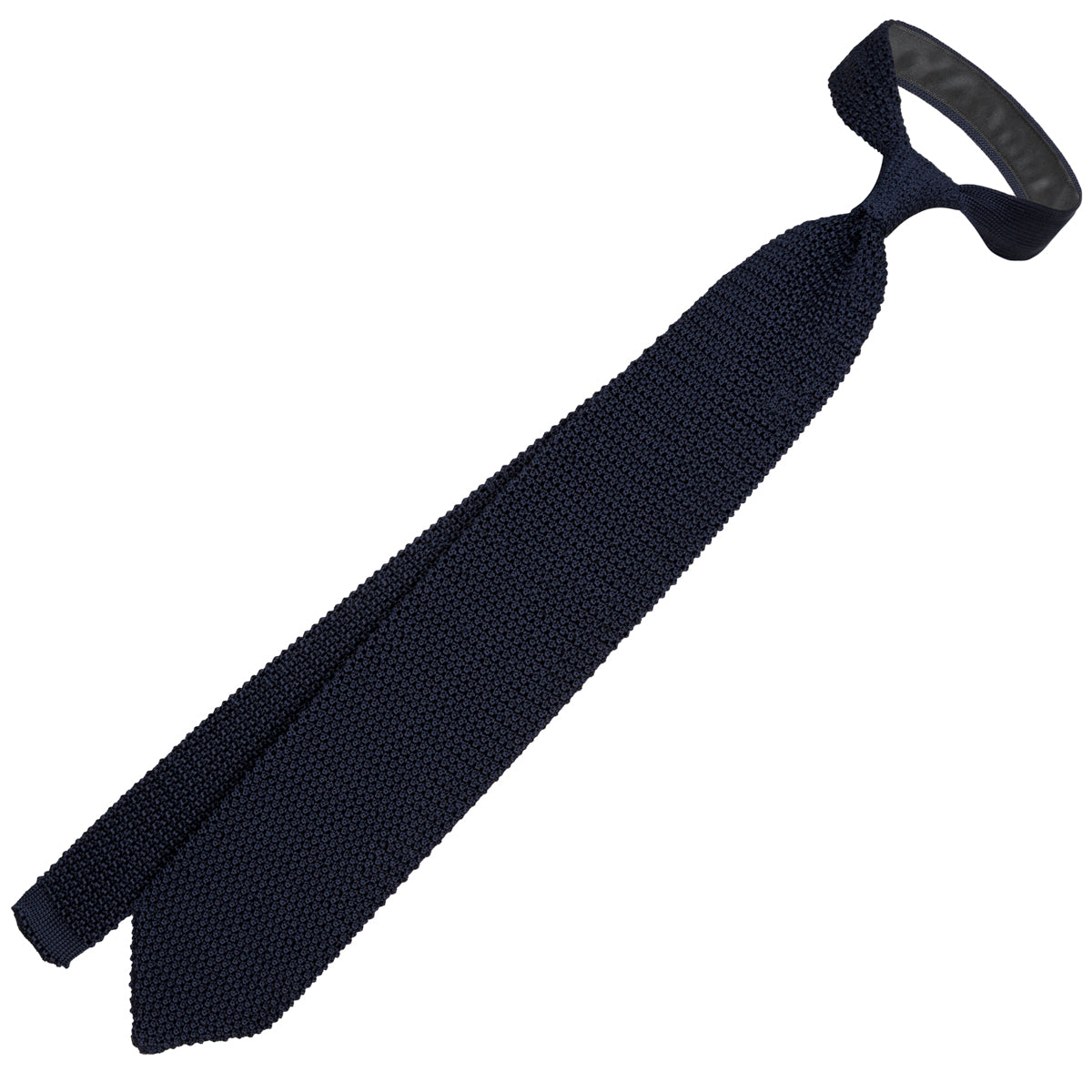 V-Point Knit Tie - Midnight - Silk