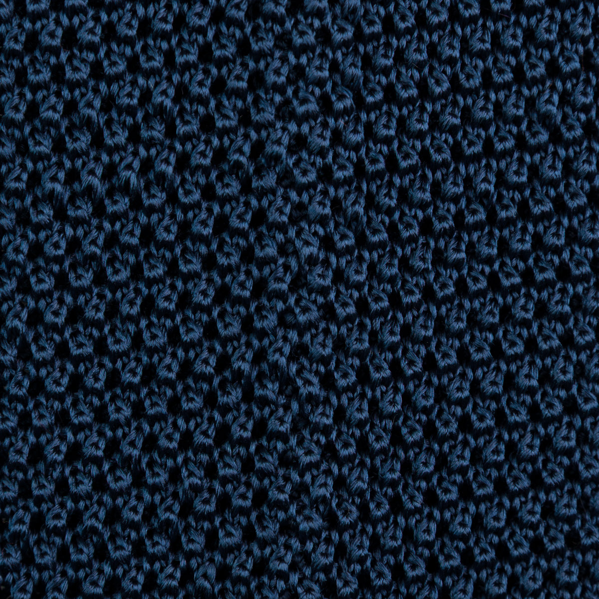 V-Point Knit Tie - Navy - Silk