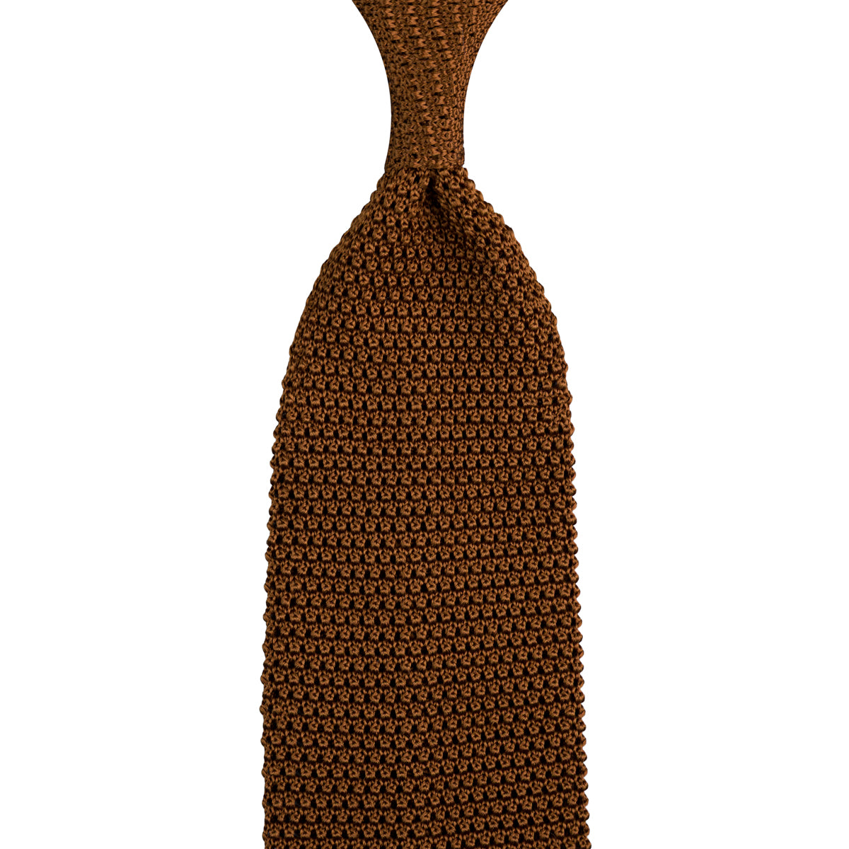 V-Point Knit Tie - Copper - Silk