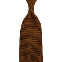 V-Point Knit Tie - Copper - Silk