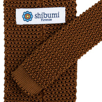 V-Point Knit Tie - Copper - Silk