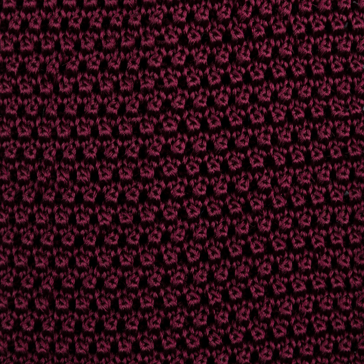 V-Point Knit Tie - Burgundy - Silk