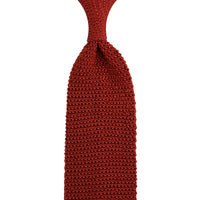 Silk Knit Tie - Rust