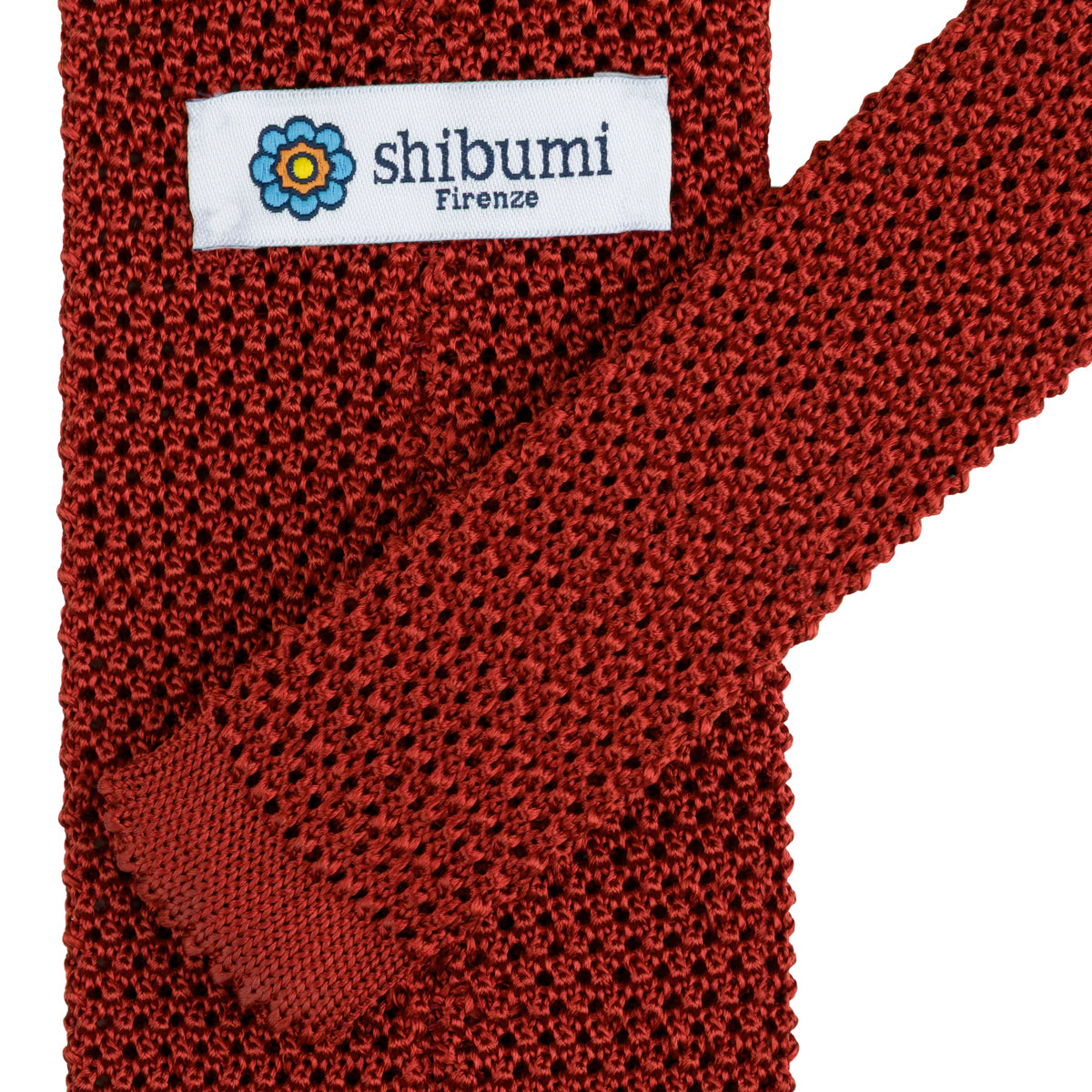Silk Knit Tie - Rust