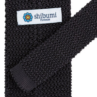 Silk Knit Tie - Charcoal