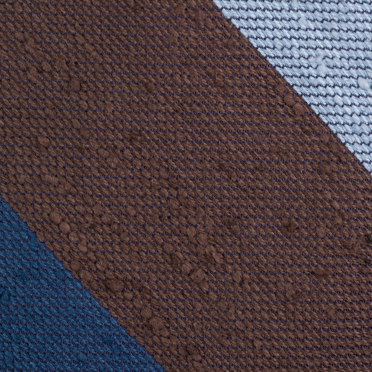Striped Shantung Silk Tie - Brown / Blue / Sky
