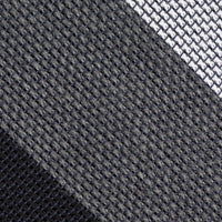 Triple Block Stripe Cashmere / Silk Grenadine Tie - Black / Grey / White