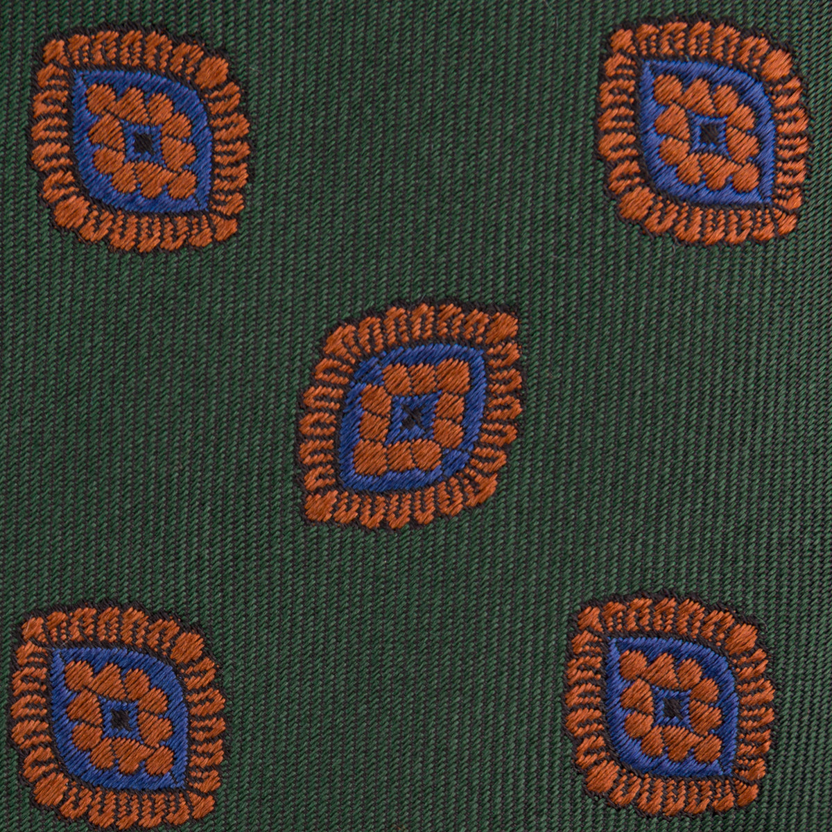 Floral Jacquard Silk Tie - Forest - Hand-Rolled