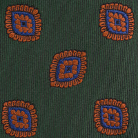 Floral Jacquard Silk Tie - Forest - Hand-Rolled