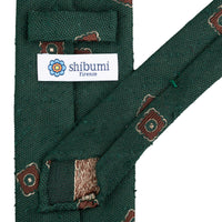 Floral Shantung Silk Tie - Forest - Hand-Rolled