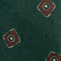 Floral Shantung Silk Tie - Forest - Hand-Rolled