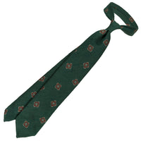 Floral Shantung Silk Tie - Forest - Hand-Rolled