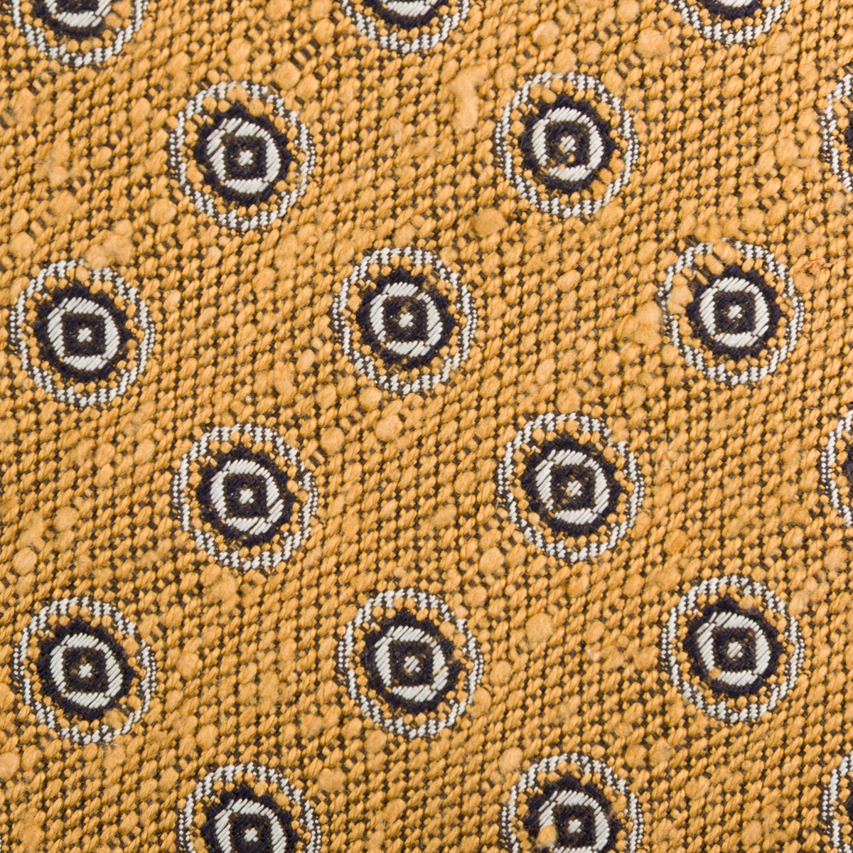 Floral Shantung Silk Tie - Honey - Hand-Rolled