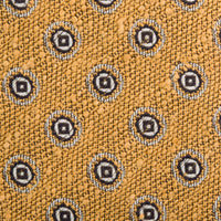 Floral Shantung Silk Tie - Honey - Hand-Rolled