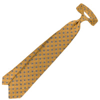 Floral Shantung Silk Tie - Honey - Hand-Rolled