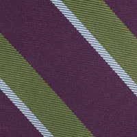 Repp Stripe Silk Tie - Purple / Green - Hand-Rolled