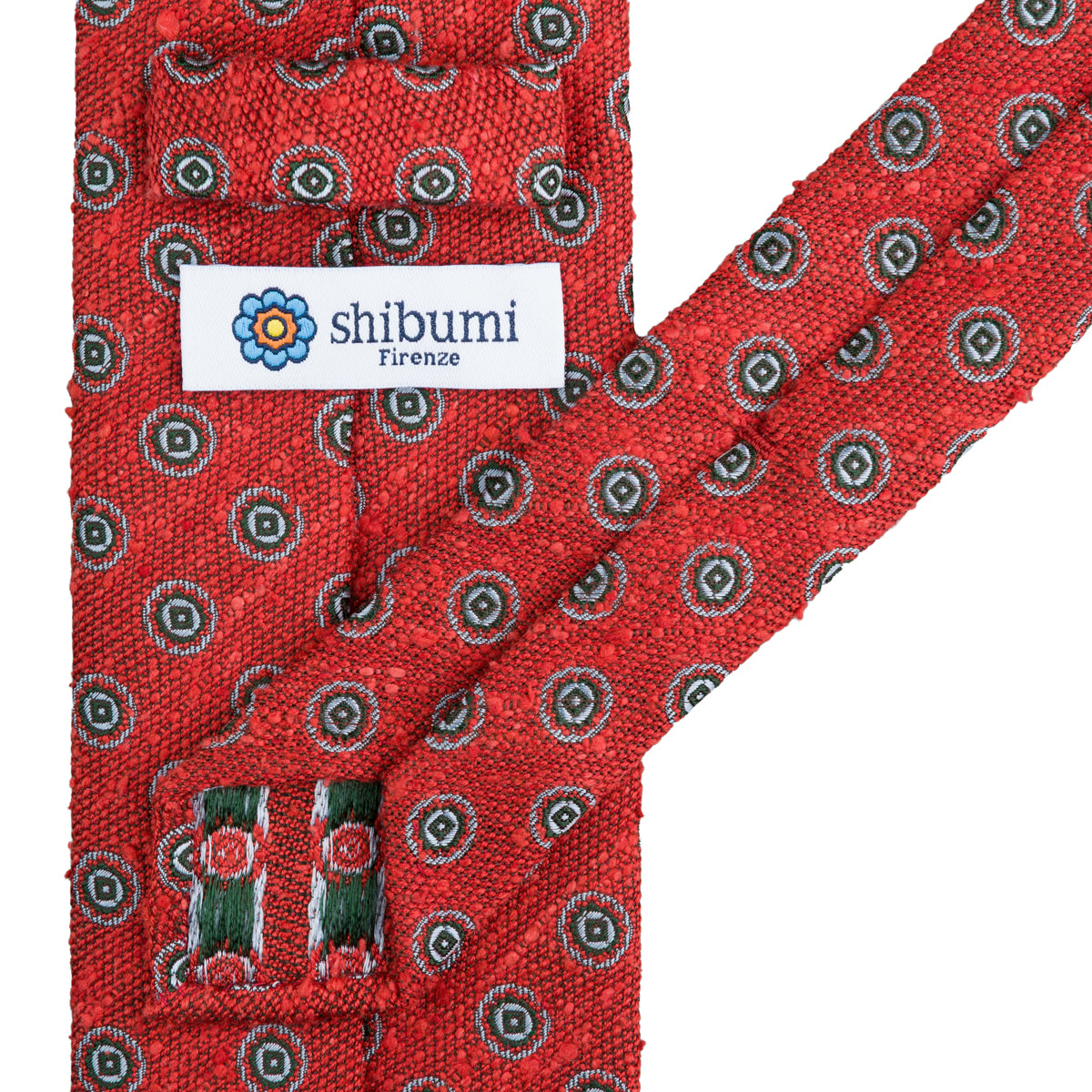 Floral Shantung Silk Tie - Rust - Hand-Rolled