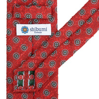 Floral Shantung Silk Tie - Rust - Hand-Rolled