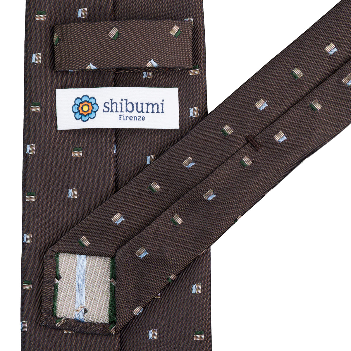 Floral Jacquard Silk Tie - Brown- Hand-Rolled