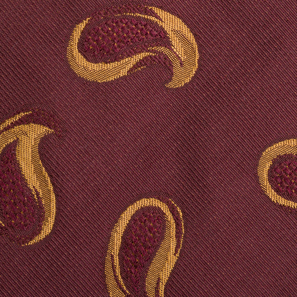 Geometrical Jacquard Silk Tie - Burgundy - Hand-Rolled