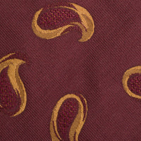 Geometrical Jacquard Silk Tie - Burgundy - Hand-Rolled