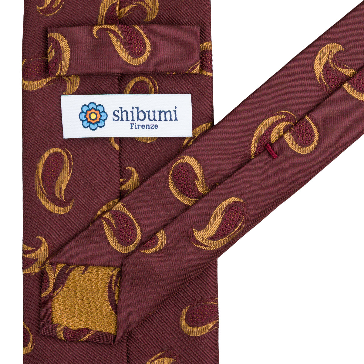 Geometrical Jacquard Silk Tie - Burgundy - Hand-Rolled