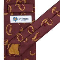 Geometrical Jacquard Silk Tie - Burgundy - Hand-Rolled