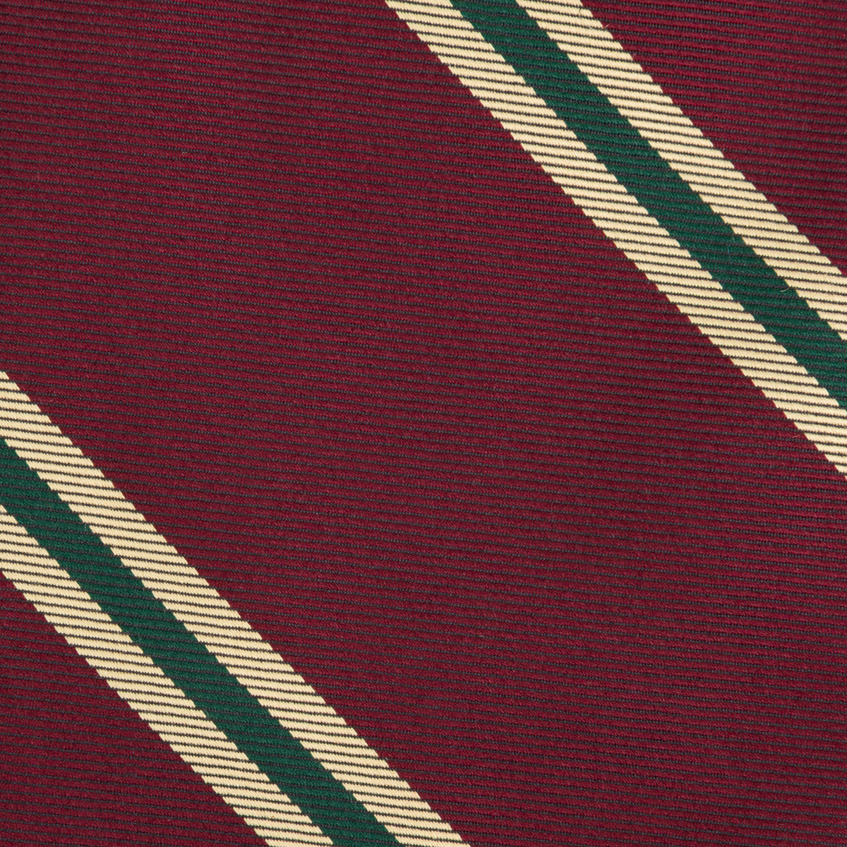Repp Stripe Silk Tie - Burgundy - Hand-Rolled