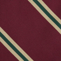 Repp Stripe Silk Tie - Burgundy - Hand-Rolled