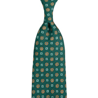 Floral Printed Silk / Linen Tie - Forest - Hand-Rolled