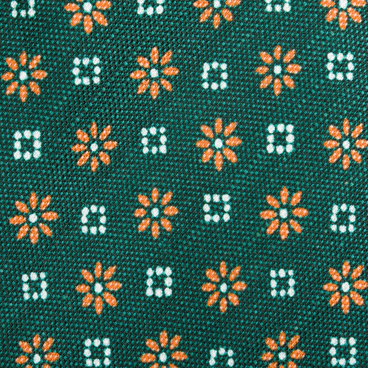 Floral Printed Silk / Linen Tie - Forest - Hand-Rolled