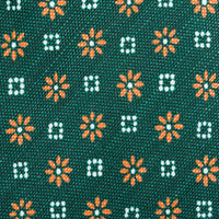 Floral Printed Silk / Linen Tie - Forest - Hand-Rolled