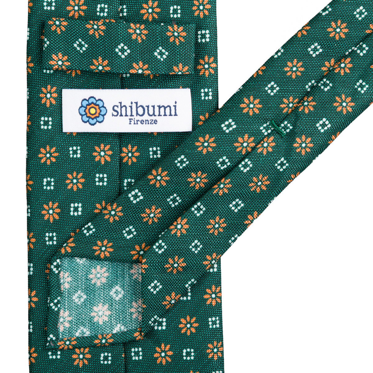 Floral Printed Silk / Linen Tie - Forest - Hand-Rolled