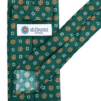 Floral Printed Silk / Linen Tie - Forest - Hand-Rolled