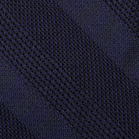 Striped Fina Grenadine Silk Tie - Navy Shadow