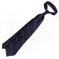 Striped Fina Grenadine Silk Tie - Navy Shadow