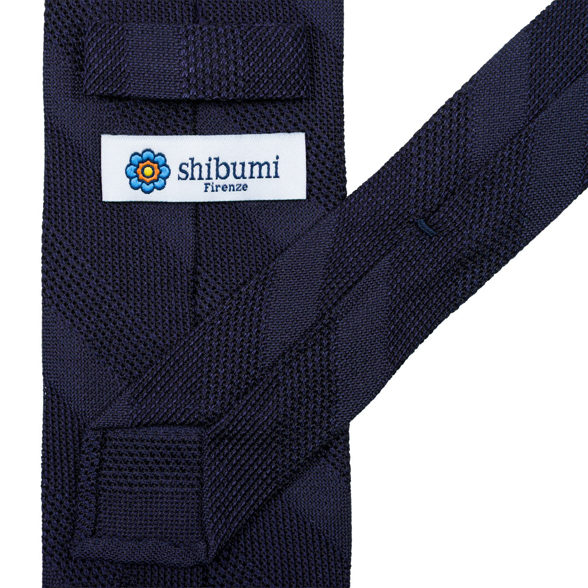Striped Fina Grenadine Silk Tie - Navy Shadow
