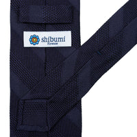 Striped Fina Grenadine Silk Tie - Navy Shadow