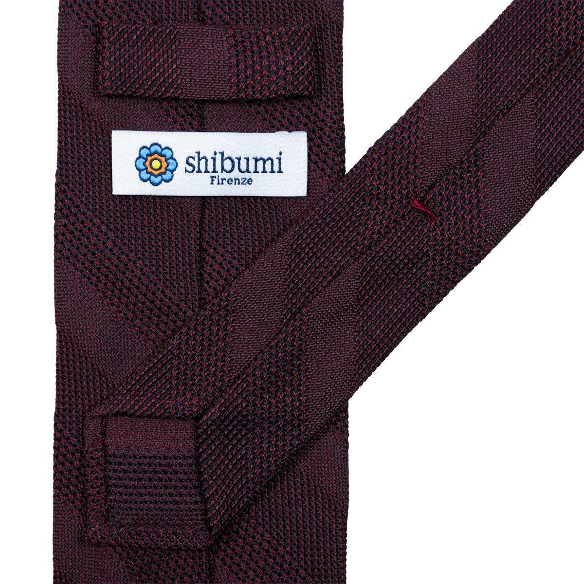 Striped Fina Grenadine Silk Tie - Burgundy Shadow
