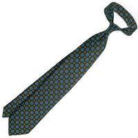 Floral Printed Silk Tie - Mader Green - Hand-Rolled