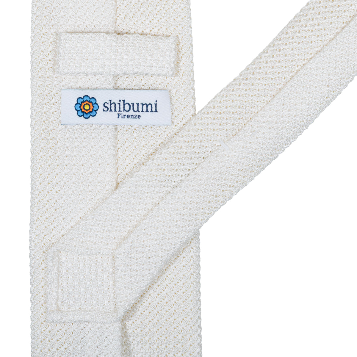 Grenadine / Garza Grossa Tie - White - Hand-Rolled